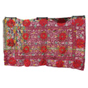 The Patchwork Hand-Stitched Floral Kantha Quilt 92x52 "