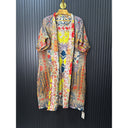 Multicolor Embroidered Suzani Kimono Reversible One Size S to 2X