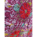 The Patchwork Hand-Stitched Floral Kantha Quilt 92x52 "
