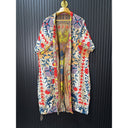 Multicolor Embroidered Suzani Kimono Reversible One Size S to 2X