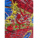 Multicolor Floral Embroidered Textile Fabric 88x51 "